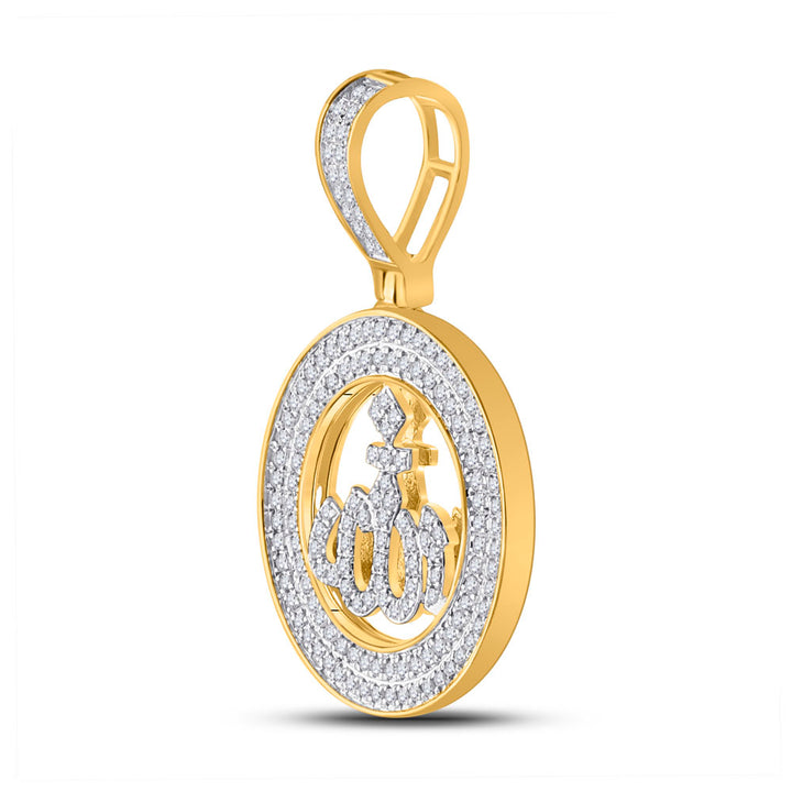 1/2 CTW-DIA P1P2 ALLAH ROUND  PENDANT