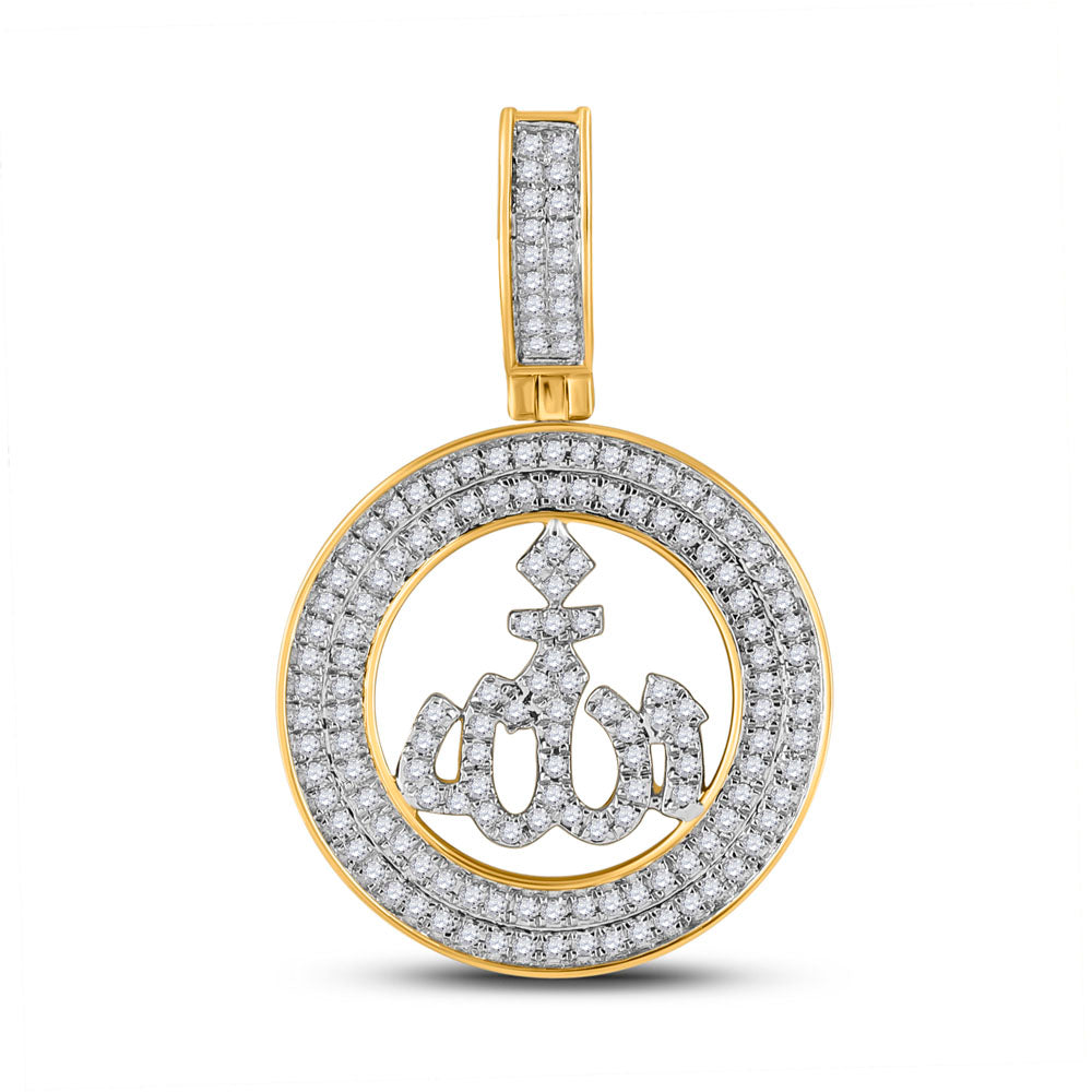 1/2 CTW-DIA P1P2 ALLAH ROUND  PENDANT