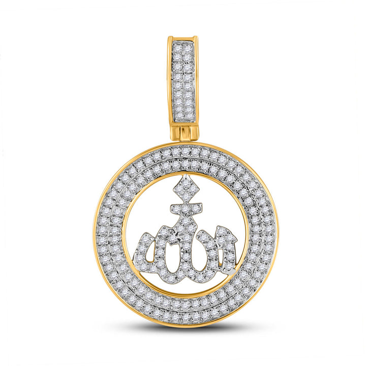 1/2 CTW-DIA P1P2 ALLAH ROUND  PENDANT