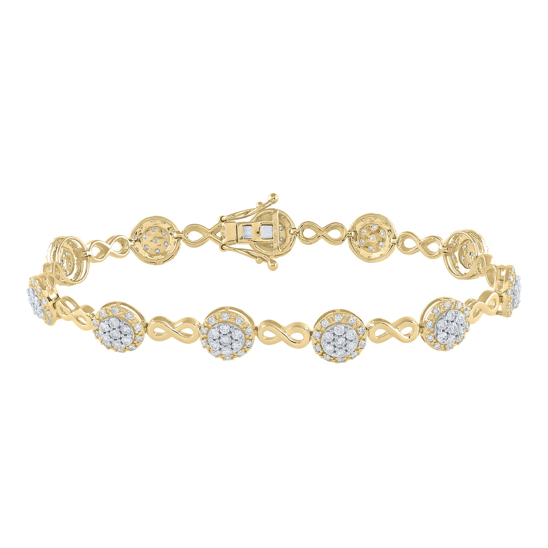 10kt Yellow Gold Women's Diamond Bracelet 2-1/5 ctw - view 2