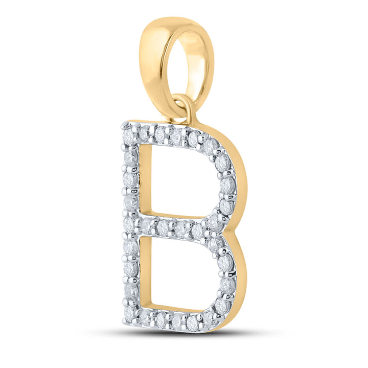 1/4CT-DIA CN LADIES INITIAL "B" PENDANT