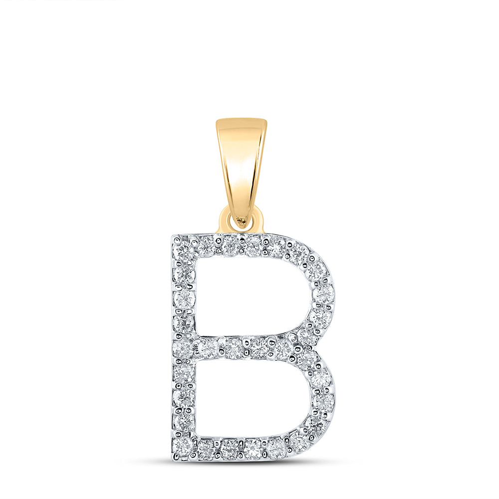 1/4CT-DIA CN LADIES INITIAL "B" PENDANT