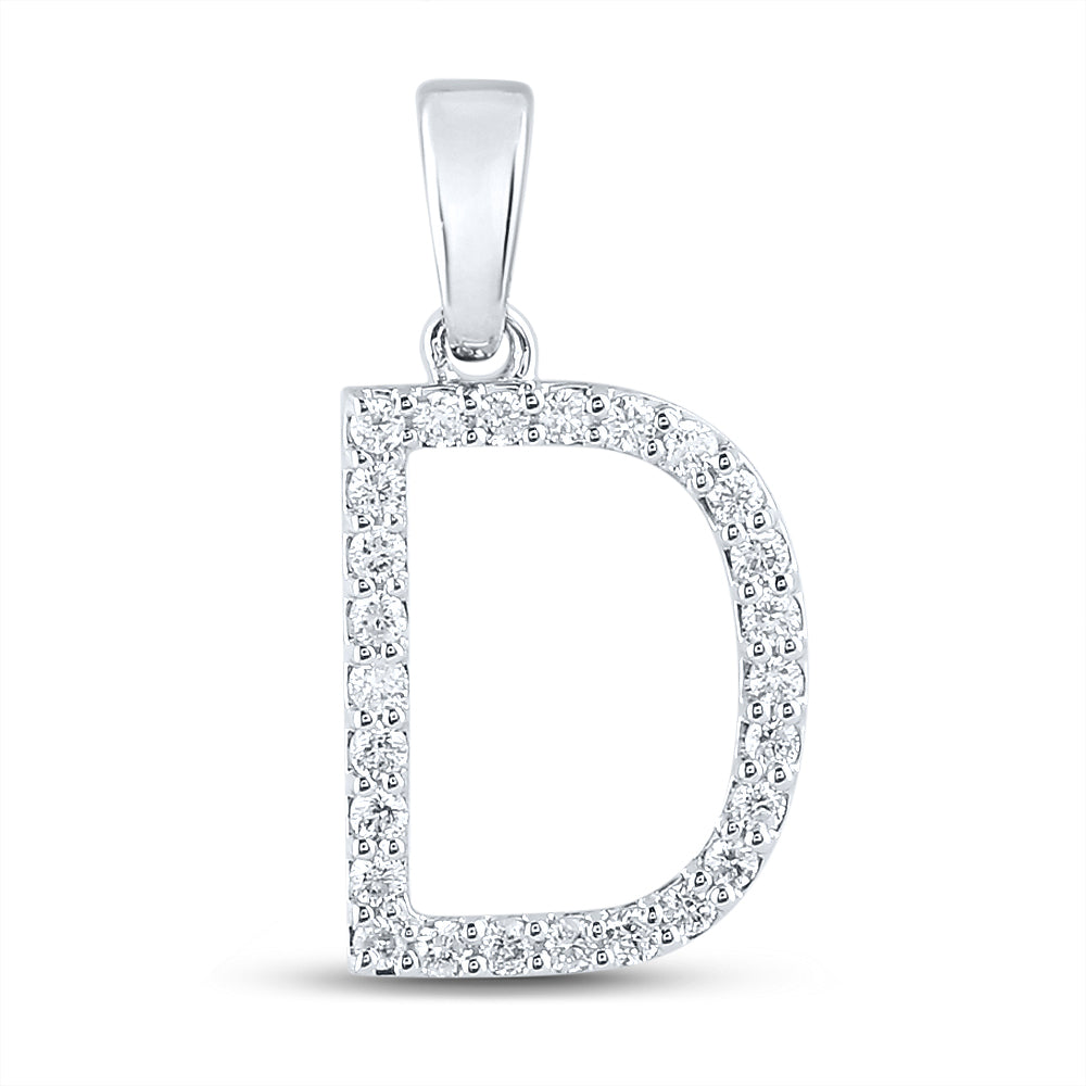 1/5CT-DIA CN LADIES INITIAL "D" PENDANT