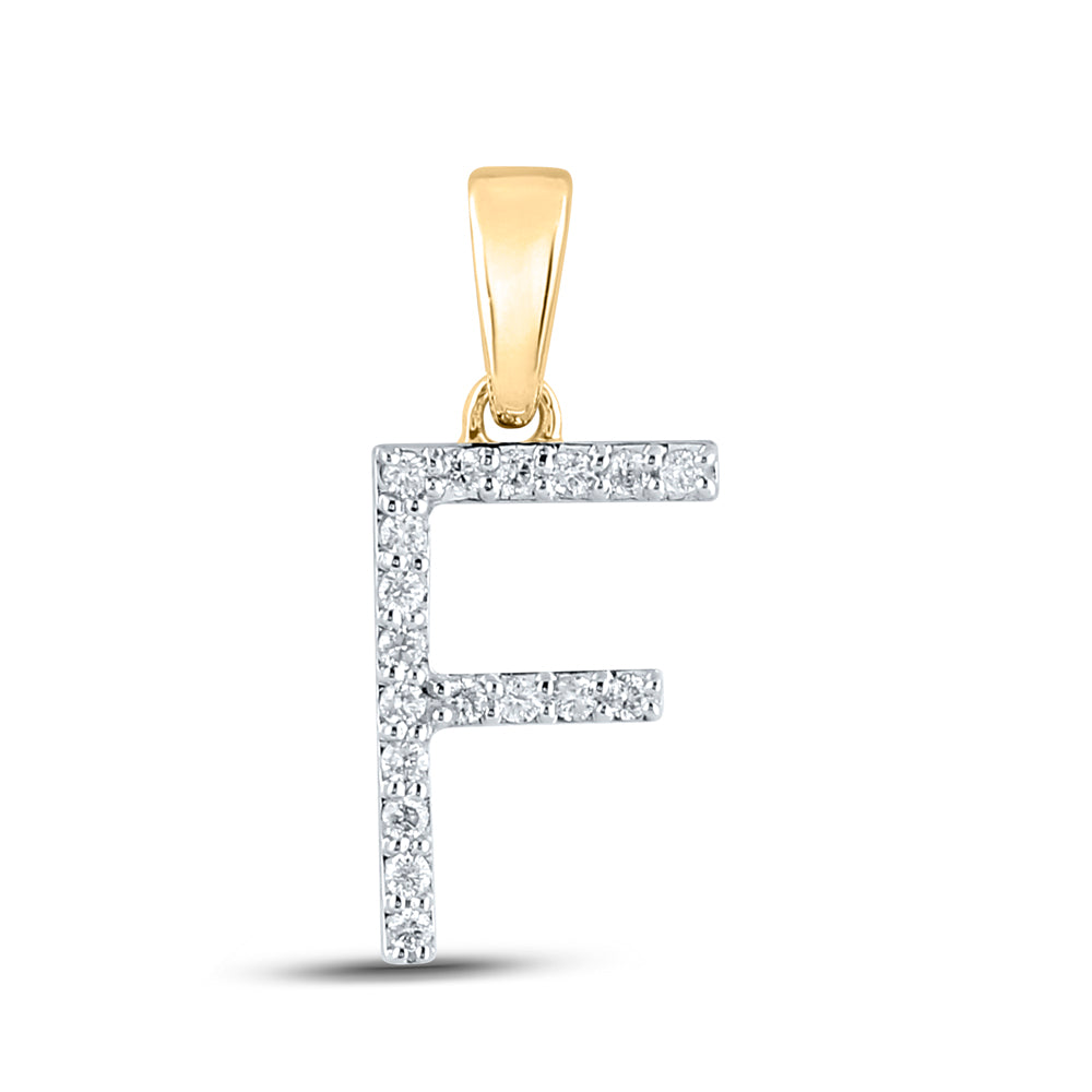 1/8CT-DIA CN LADIES INITIAL "F" PENDANT