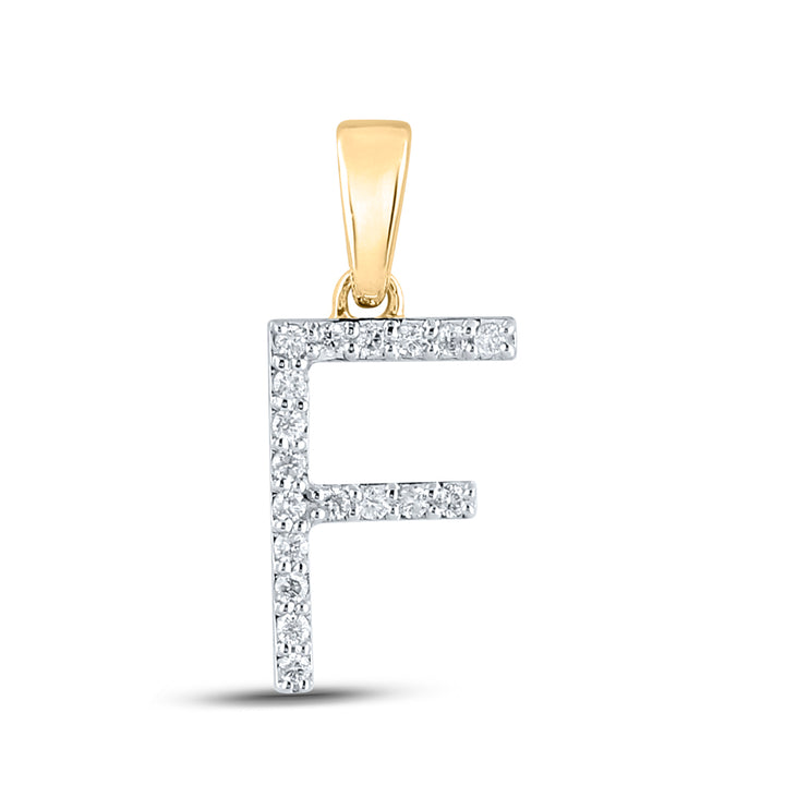 1/8CT-DIA CN LADIES INITIAL "F" PENDANT