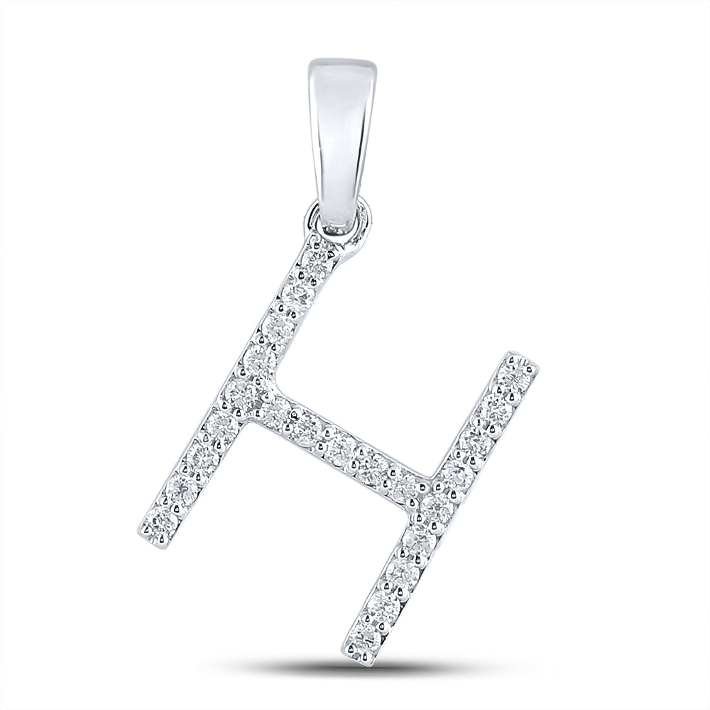 1/5CT-DIA CN LADIES INITIAL "H" PENDANT