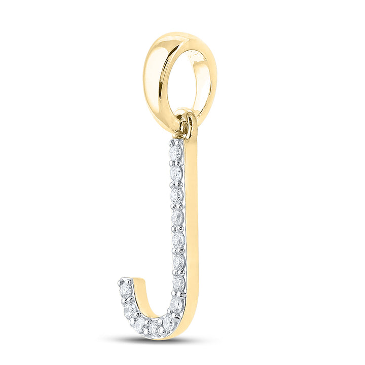 1/10CT-DIA CN LADIES INITIAL "J" PENDANT