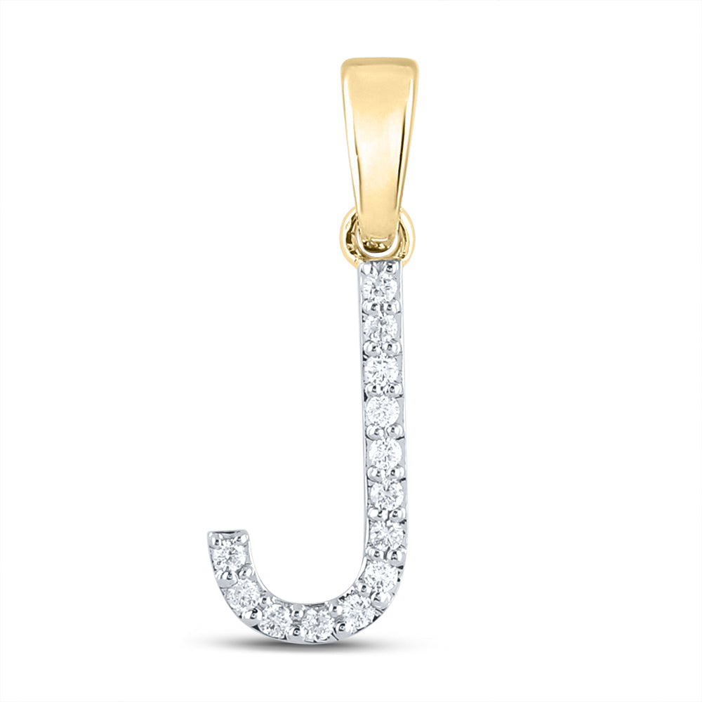 1/10CT-DIA CN LADIES INITIAL "J" PENDANT