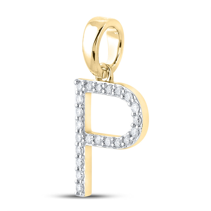 1/6CT-DIA CN LADIES INITIAL "P" PENDANT