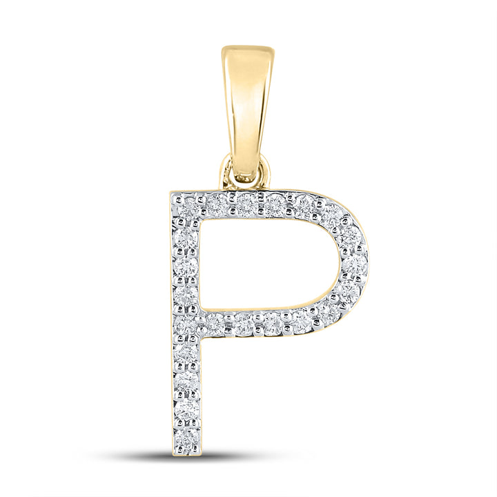 1/6CT-DIA CN LADIES INITIAL "P" PENDANT