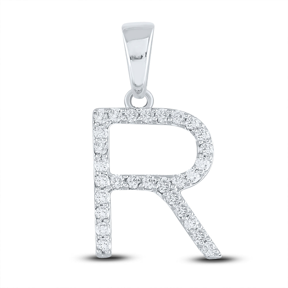 1/5CT-DIA CN LADIES INITIAL "R" PENDANT