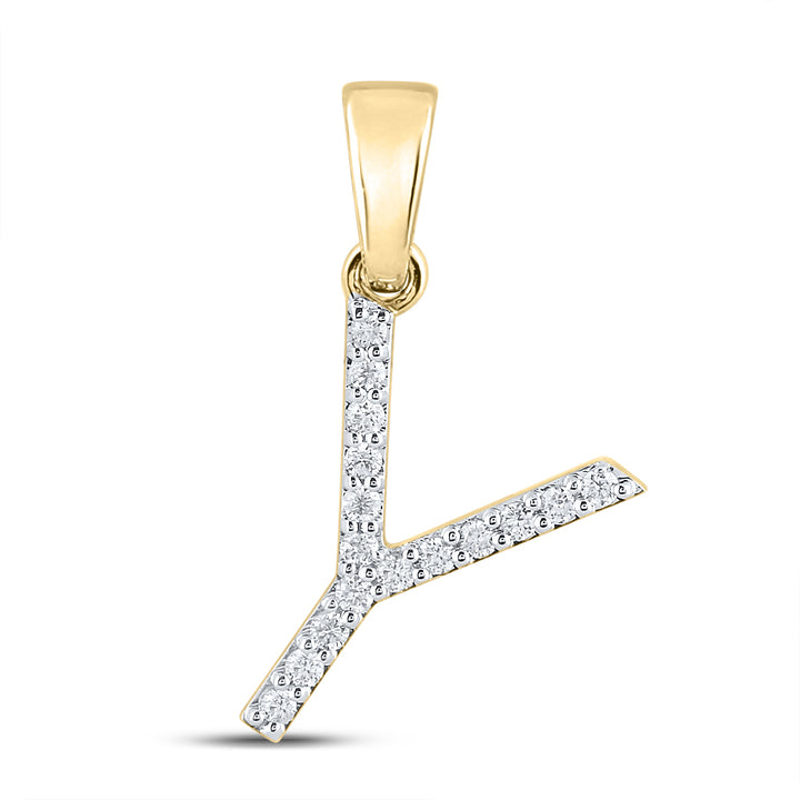 1/8CT-DIA CN LADIES INITIAL "Y" PENDANT