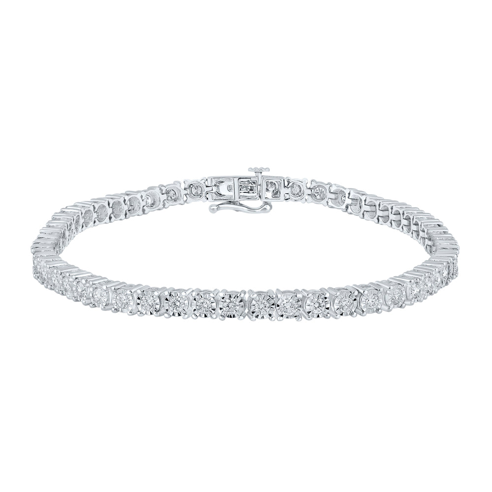 10kt White Gold Men's Diamond Bracelet 3 ctw