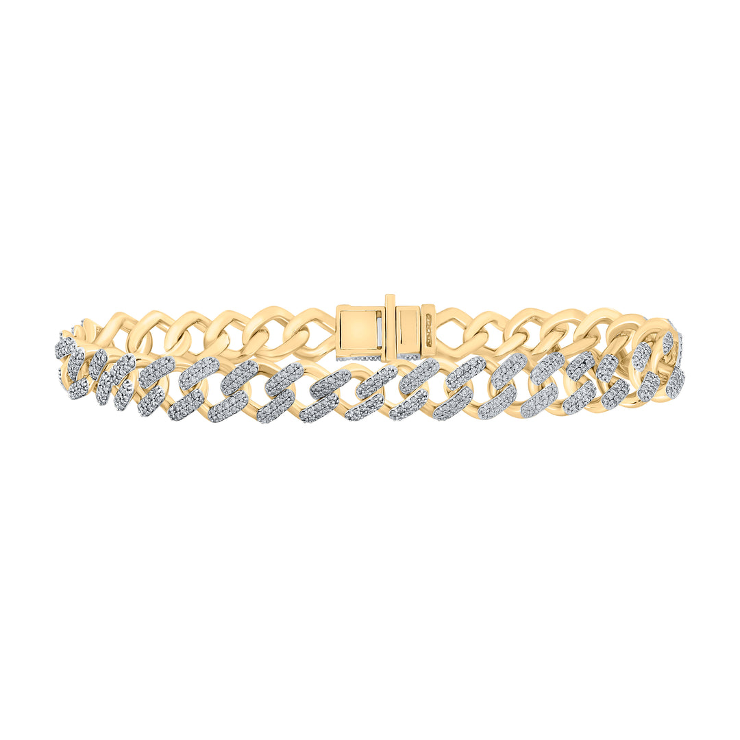10kt Yellow Gold Men's Diamond Bracelet 4-1/3 ctw
