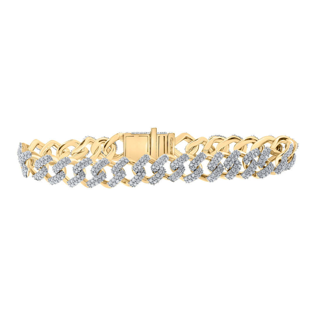 10kt Yellow Gold Men's Diamond Bracelet 5-1/2 ctw