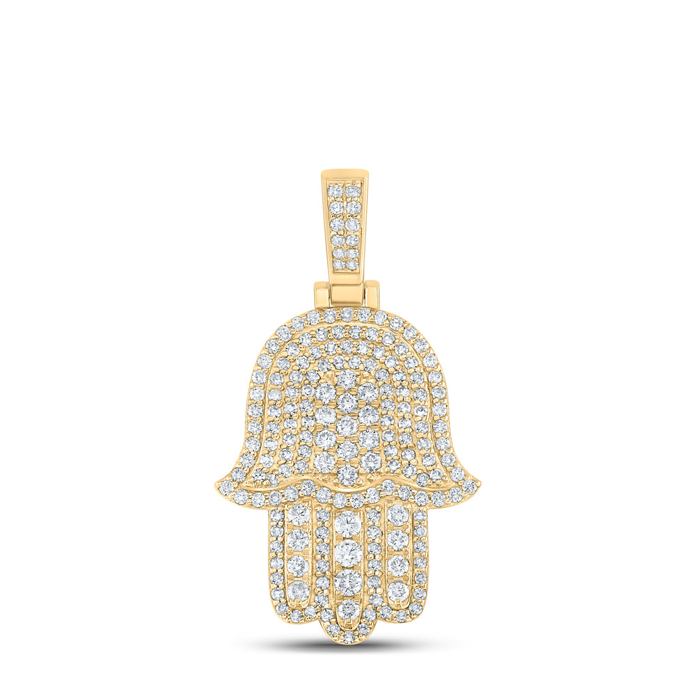 2CTW-DIA CN HAMSA MENS CHARM