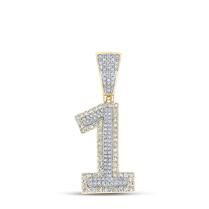 5/8CTW-DIA CN NUMBER "1" MENS CHARM