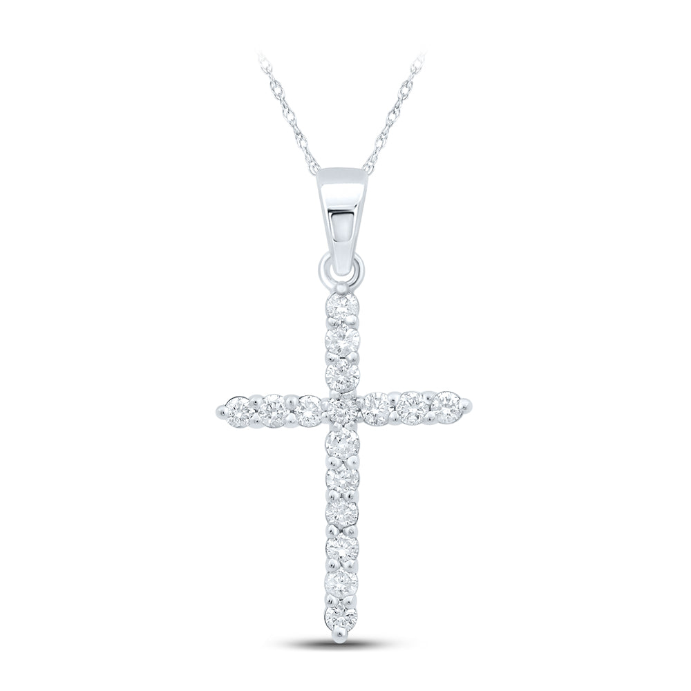 1/4CTW-DIA CN CROSS PENDANT