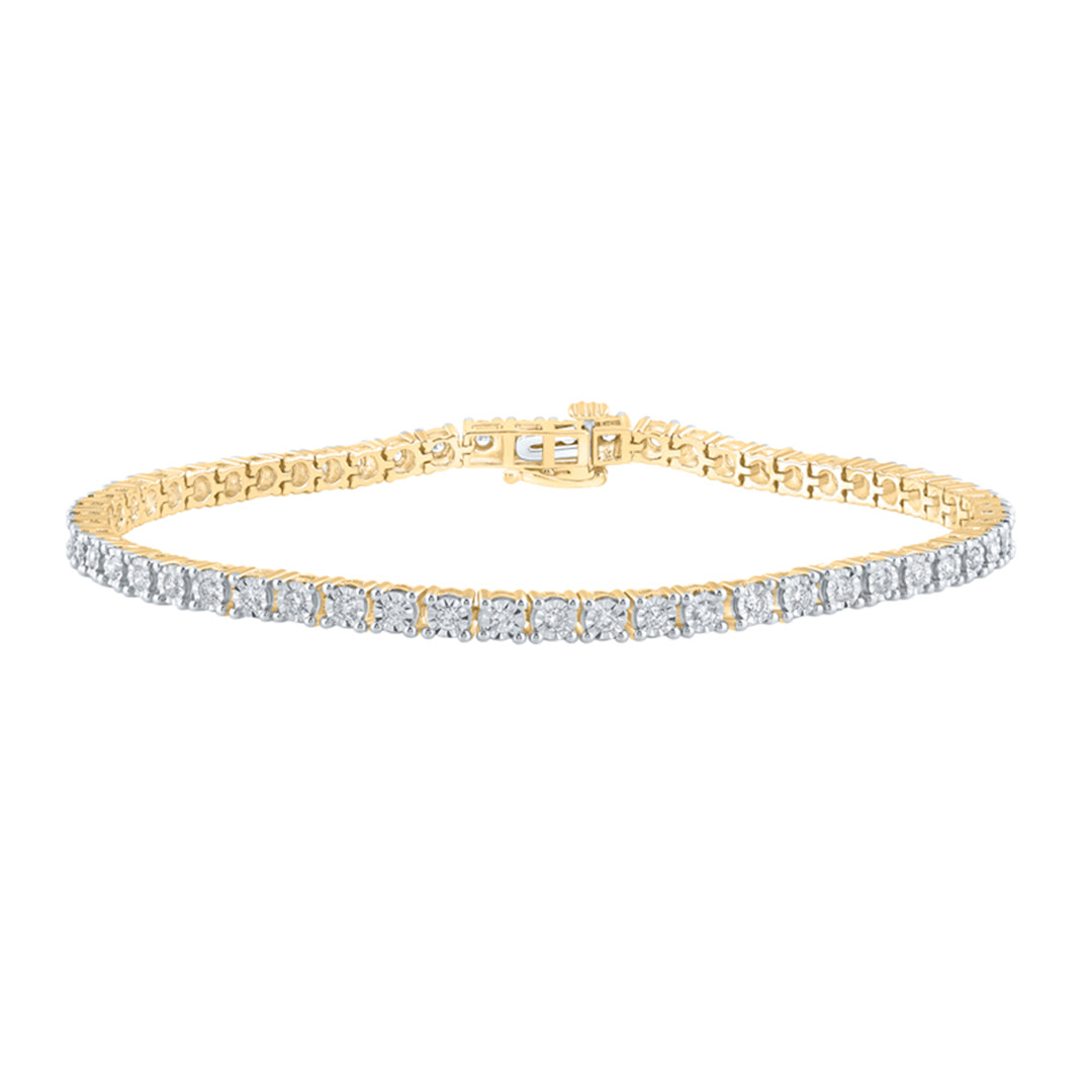 10kt Yellow Gold Men's Diamond Bracelet 1-7/8 ctw