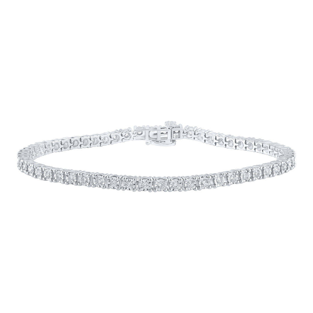 10kt White Gold Men's Diamond Bracelet 1-7/8 ctw