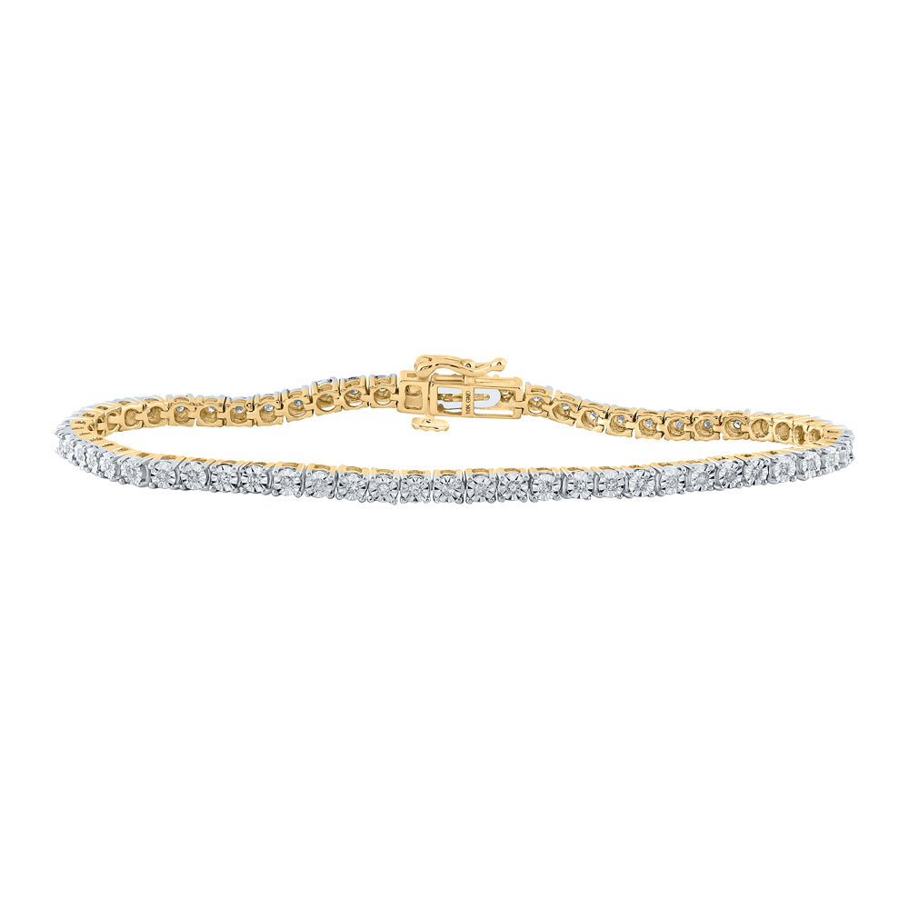 10kt Yellow Gold Men's Diamond Bracelet 3/8 ctw
