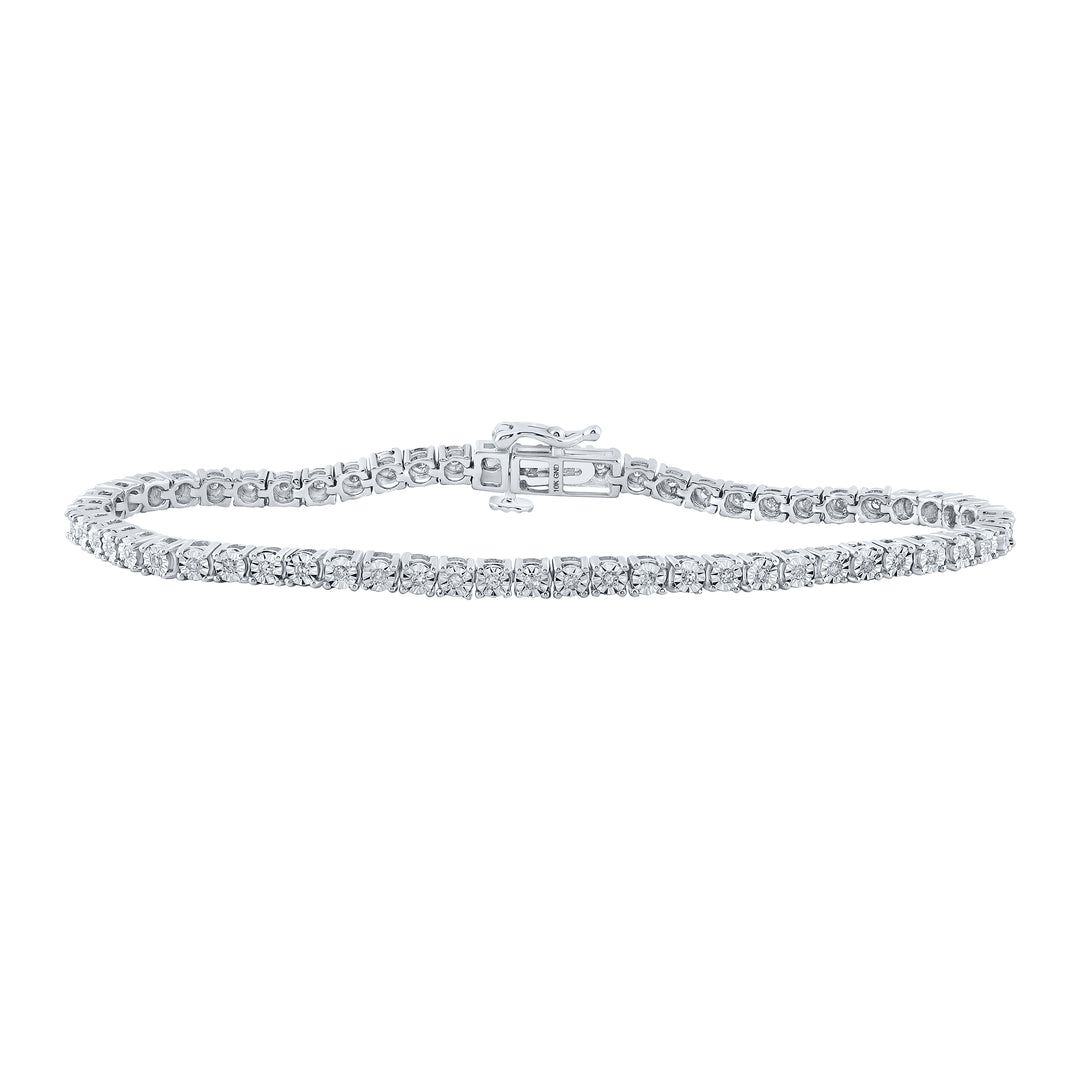 10kt White Gold Men's Diamond Bracelet 3/8 ctw