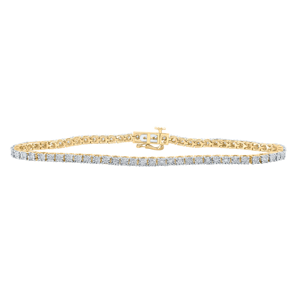 10kt Yellow Gold Men's Diamond Bracelet 1/2 ctw