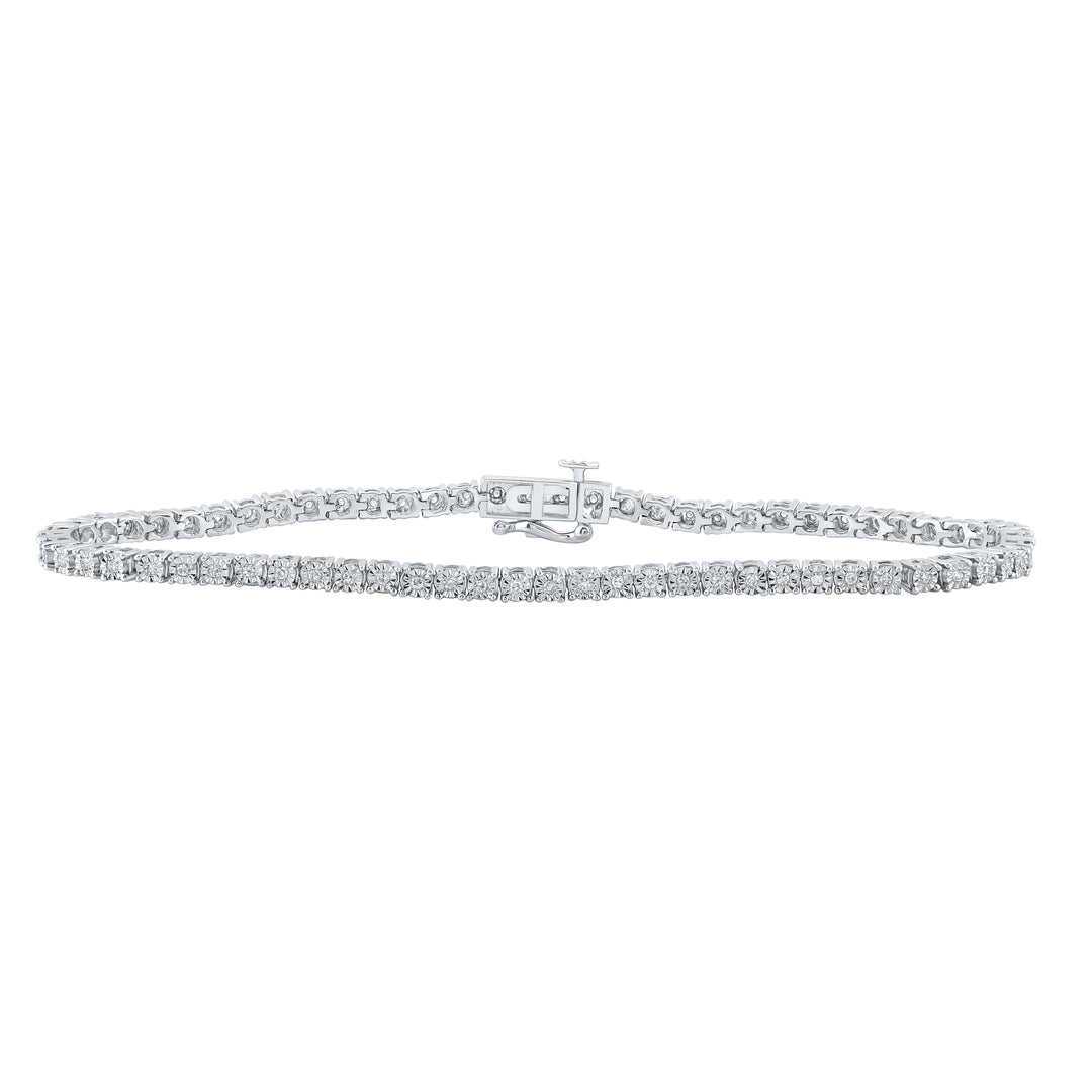 10kt White Gold Men's Diamond Bracelet 1/2 ctw