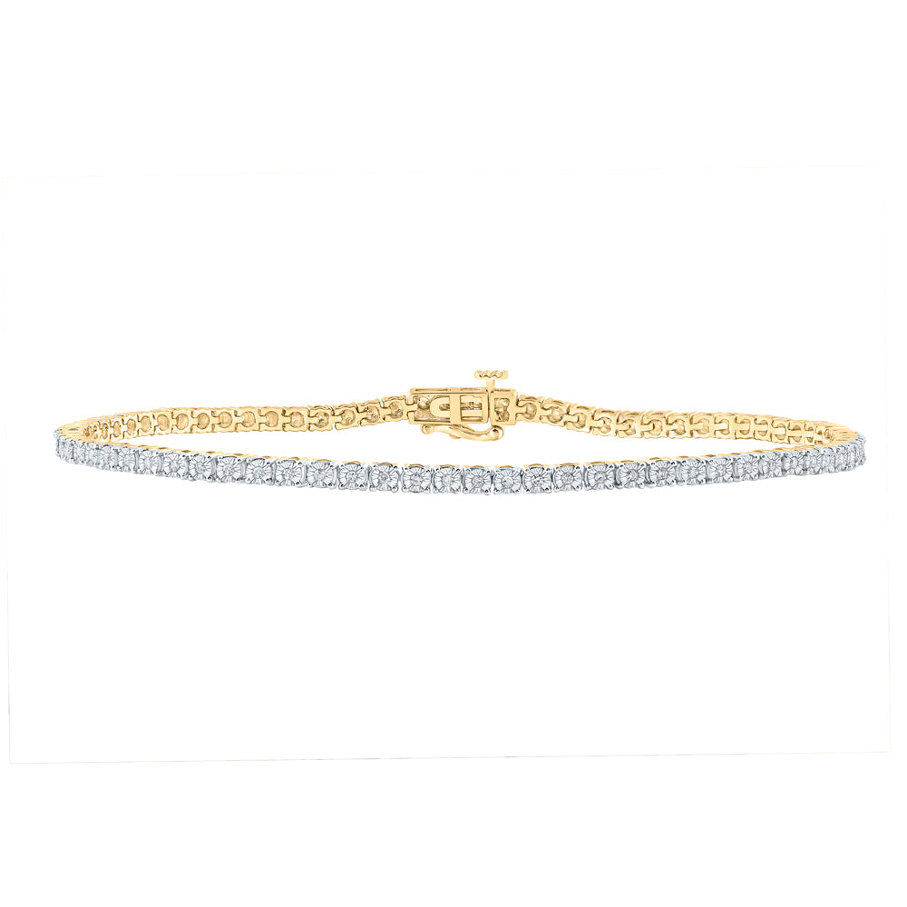 10kt Yellow Gold Men's Diamond Bracelet 1/2 ctw