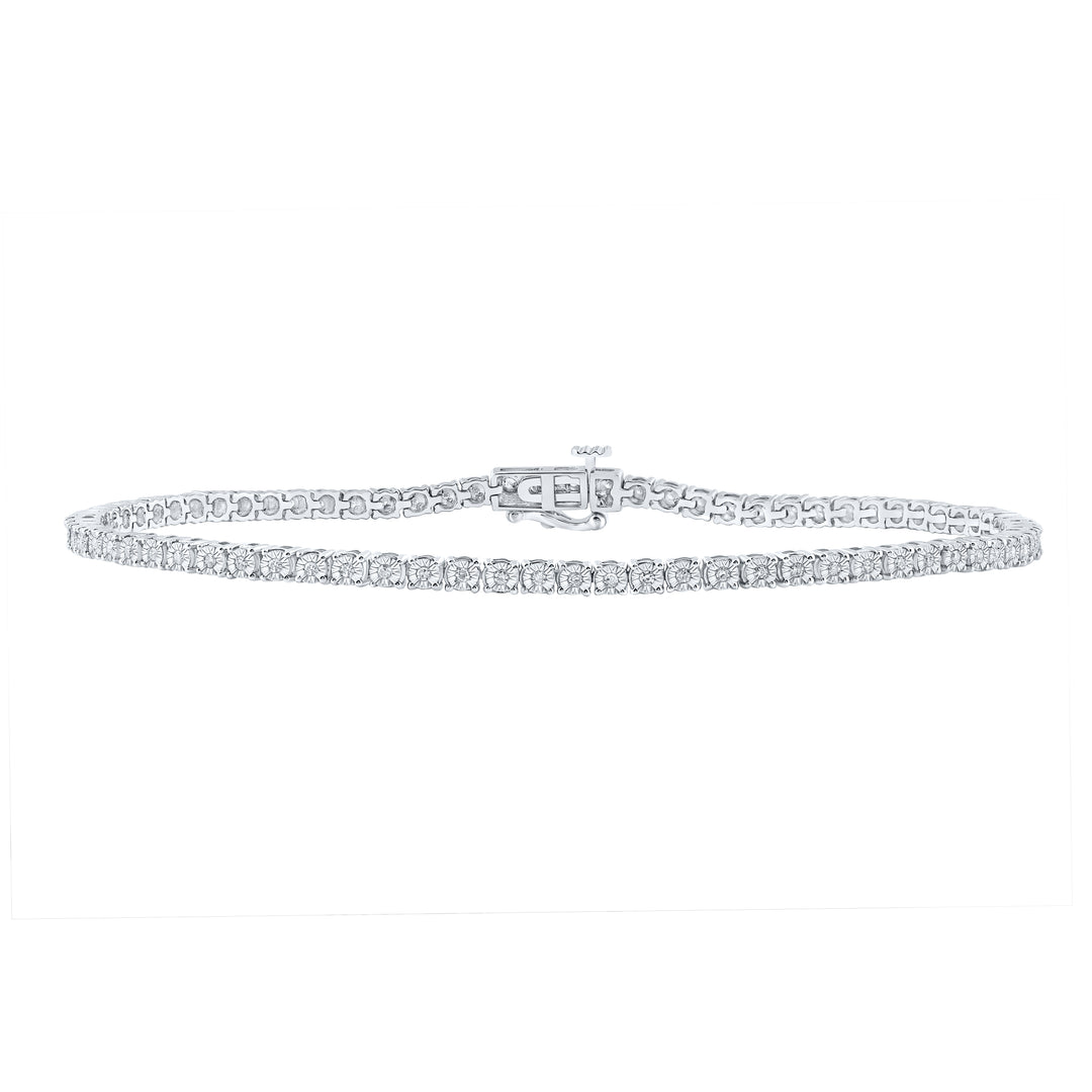 10kt White Gold Men's Diamond Bracelet 1/2 ctw