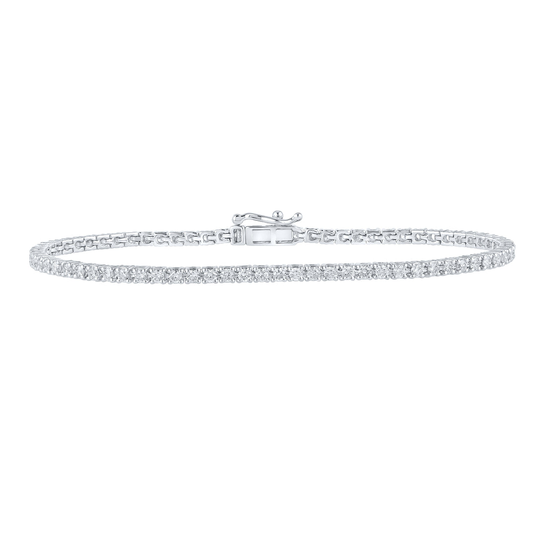 10kt White Gold Women's Diamond Tennis Bracelet 2 ctw