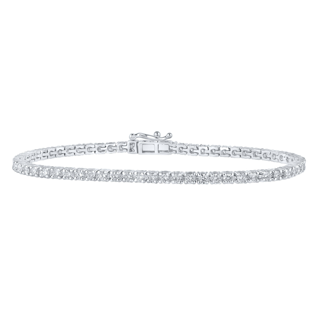 10kt White Gold Women's Diamond Tennis Bracelet 3 ctw