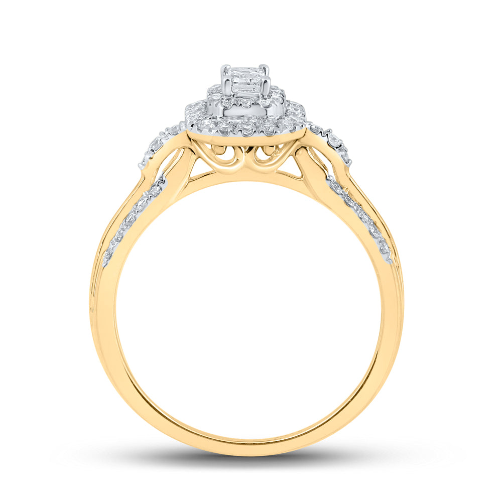 1/2CTW-DIA ANA M 1/6CT-CEMRD FASHION RING