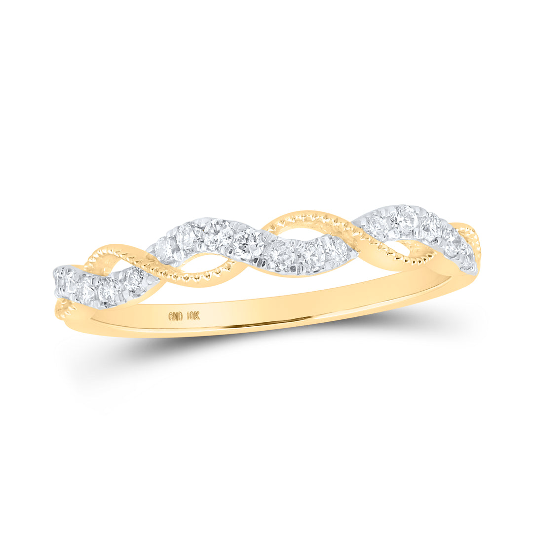 10kt Yellow Gold Women Diamond Stackable Ring 1/5 ctw