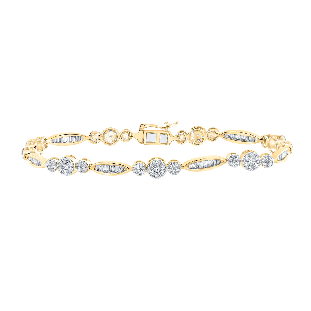 14kt Yellow Gold Women's Diamond Bracelet 2 ctw