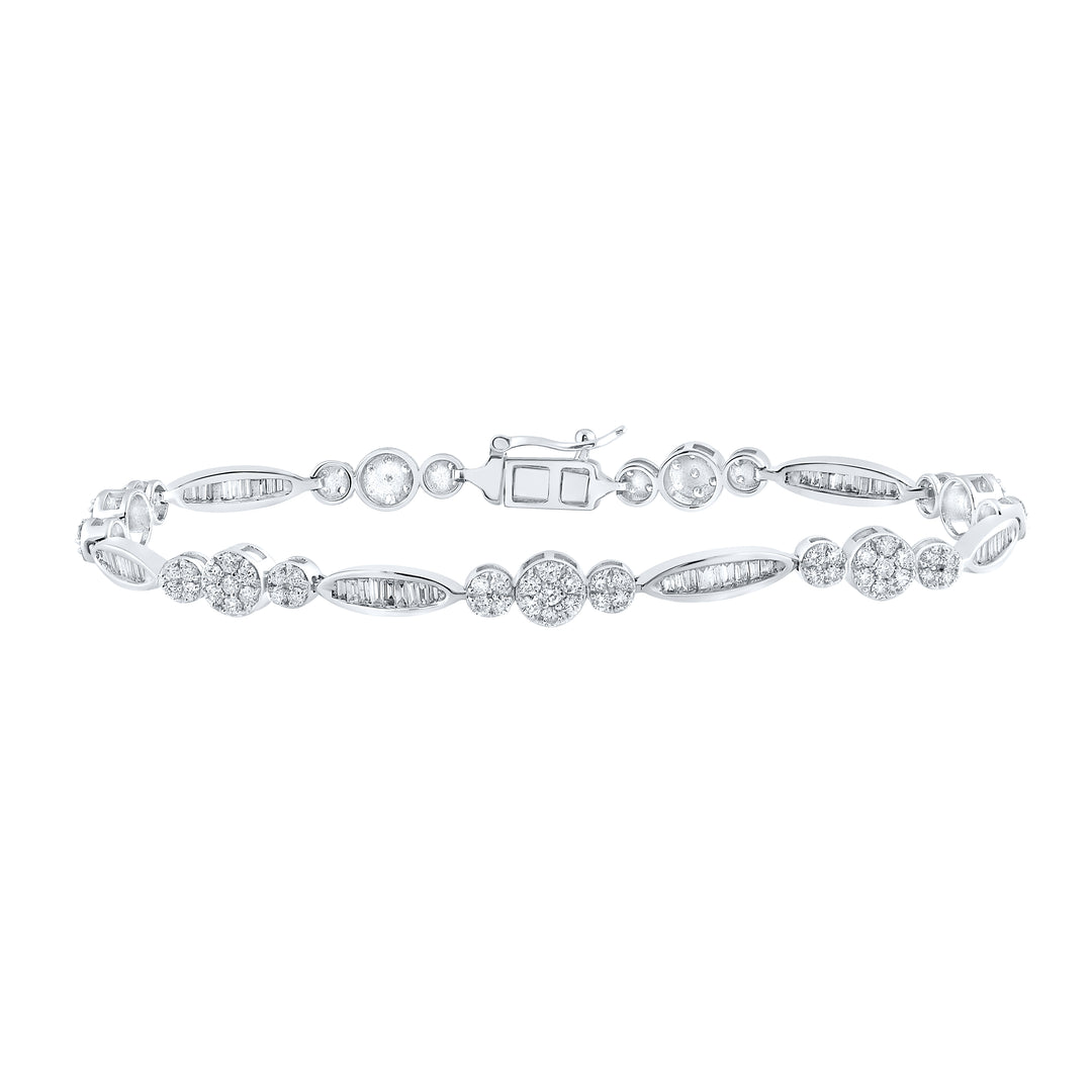 14kt White Gold Women's Diamond Bracelet 2 ctw