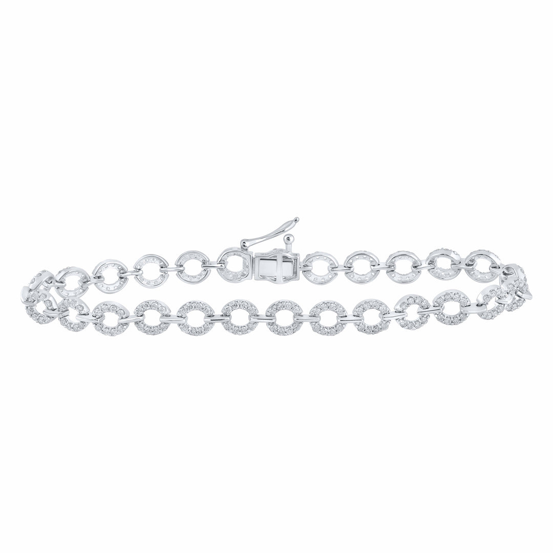 10kt White Gold Women's Diamond Bracelet 1-1/2 ctw
