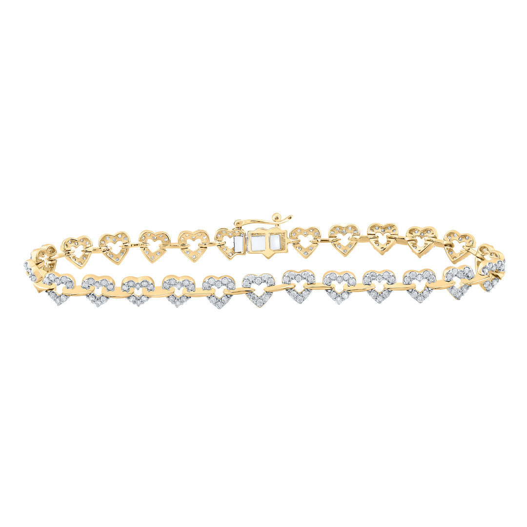10kt Yellow Gold Women's Diamond Bracelet 1-3/8 ctw