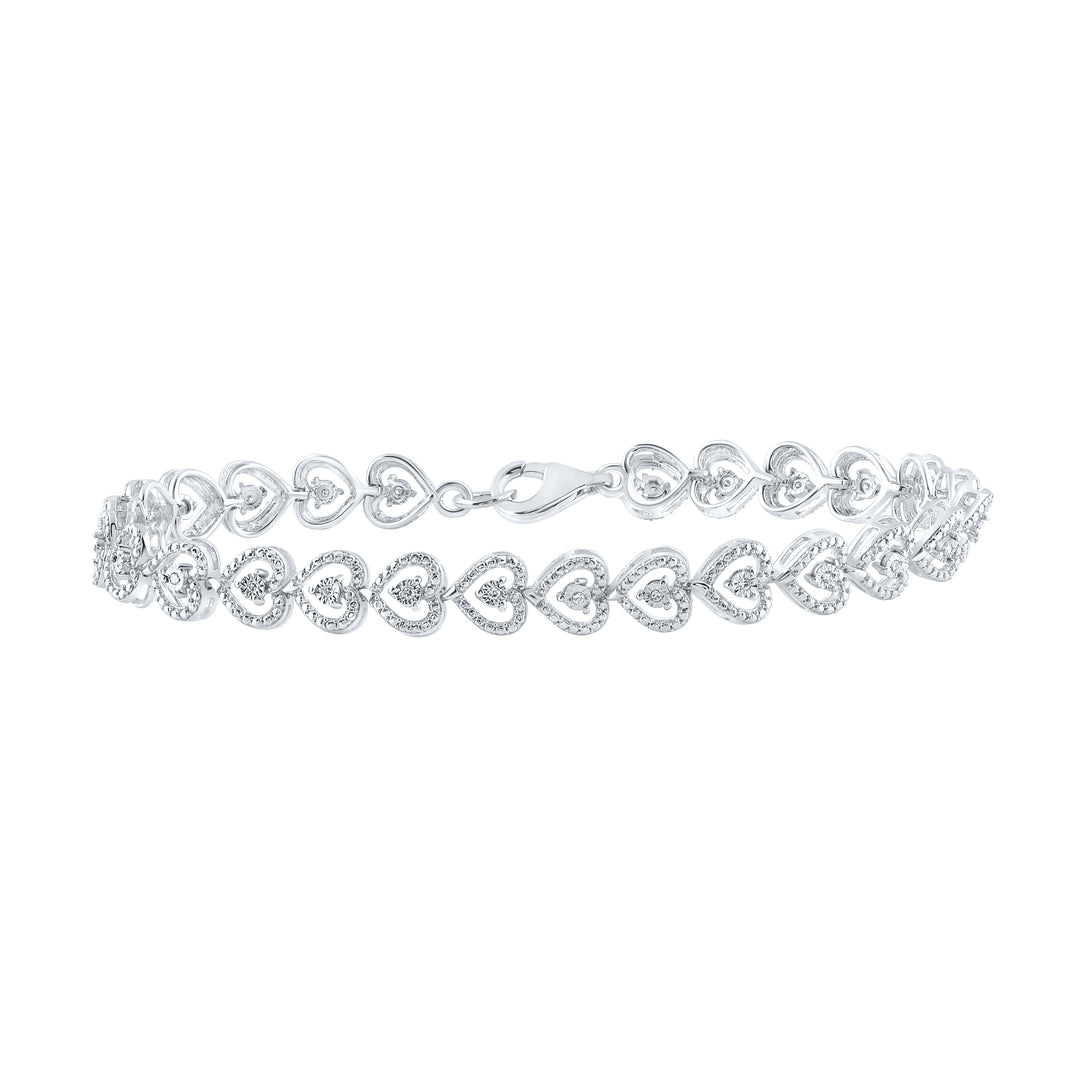 Sterling Silver Women's Diamond Bracelet 1/10 ctw
