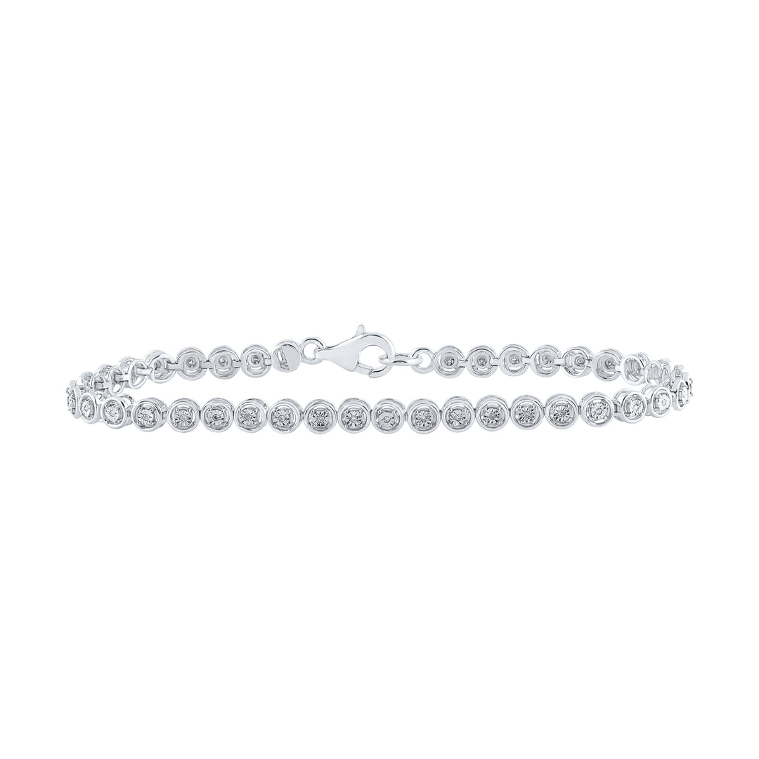 Sterling Silver Women's Diamond Bracelet 1/10 ctw