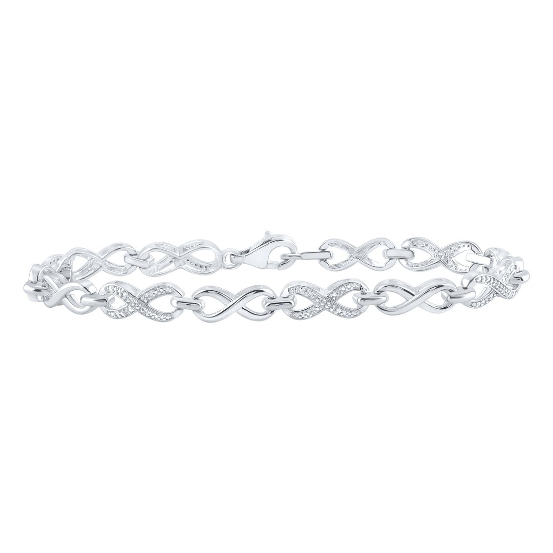 Sterling Silver Women's Diamond Bracelet 1/10 ctw