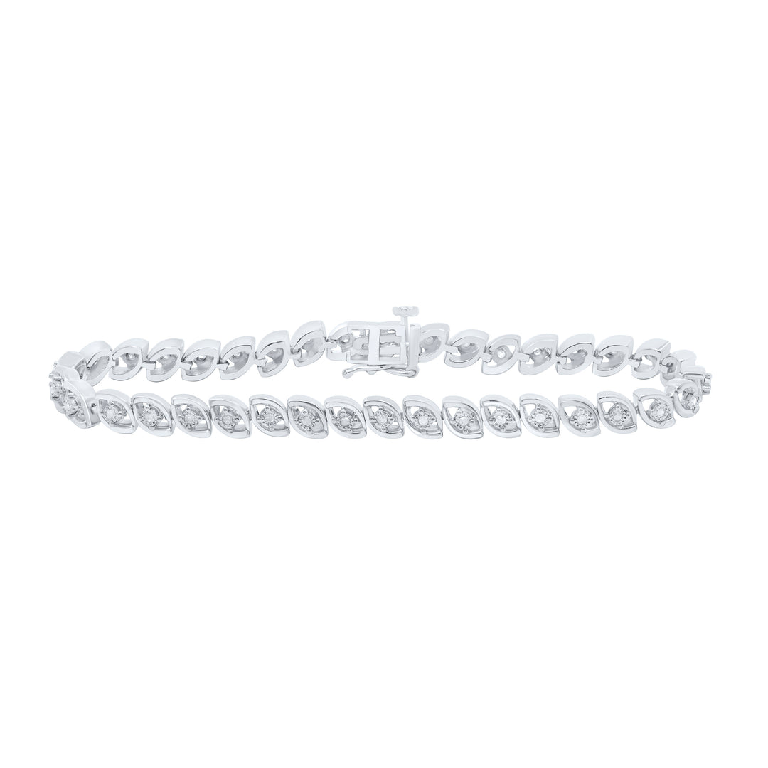 Sterling Silver Women's Diamond Bracelet 1/3 ctw