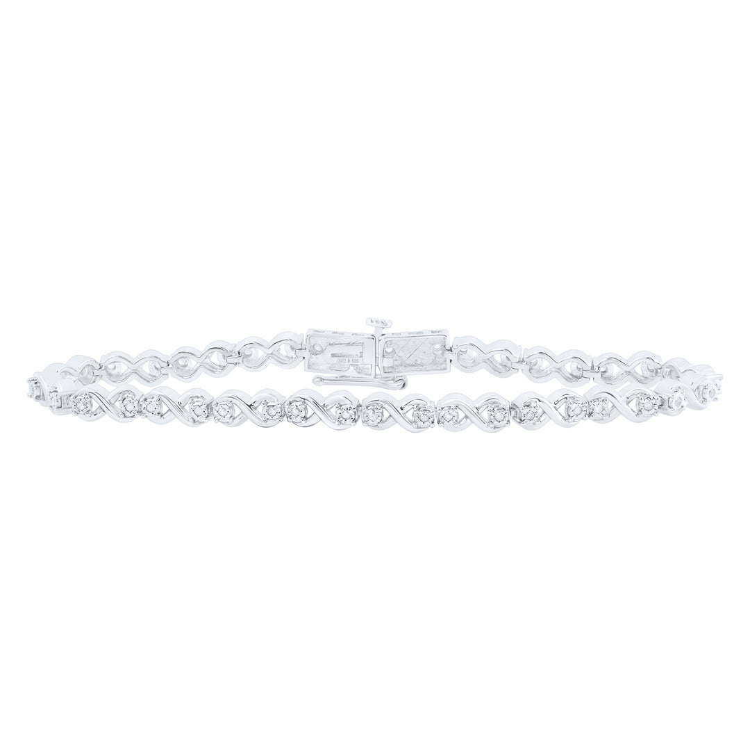 Sterling Silver Women's Diamond Bracelet 1/3 ctw