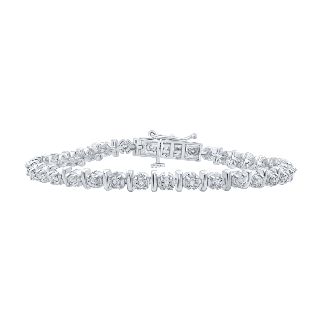 Sterling Silver Women's Diamond Bracelet 1/4 ctw