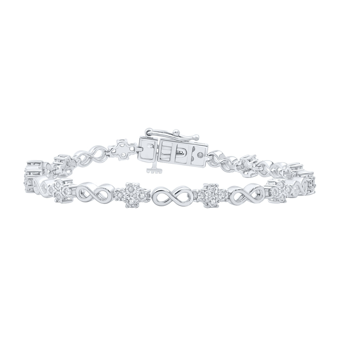 Sterling Silver Women's Diamond Bracelet 1/4 ctw
