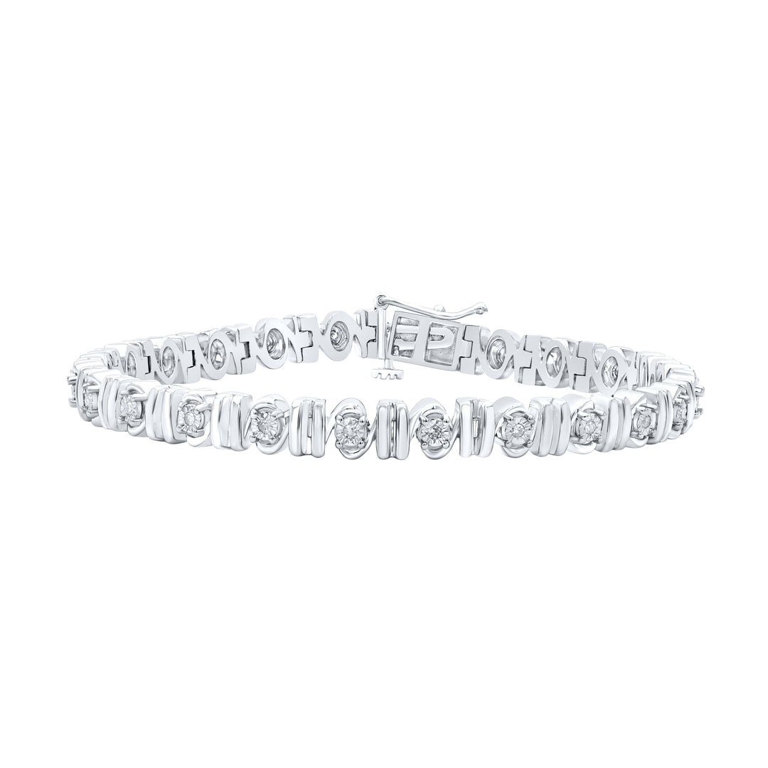 Sterling Silver Women's Diamond Bracelet 1/5 ctw