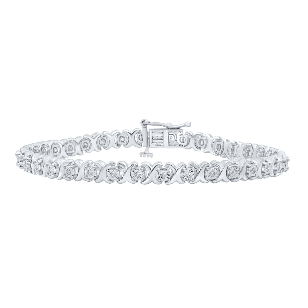 Sterling Silver Women's Diamond Bracelet 1/4 ctw
