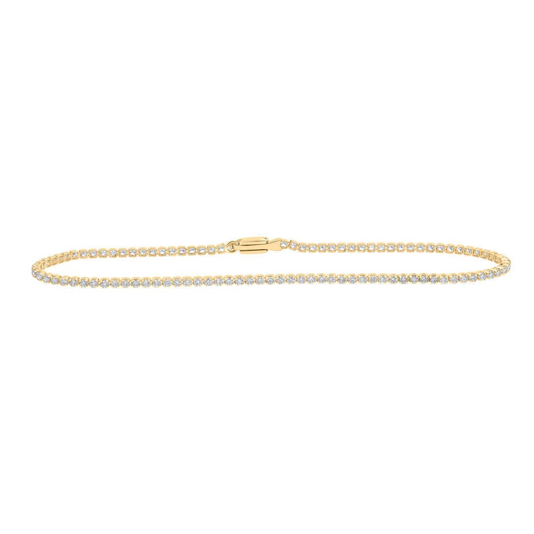 10kt Yellow Gold Women's Diamond Tennis Bracelet 1-1/5 ctw