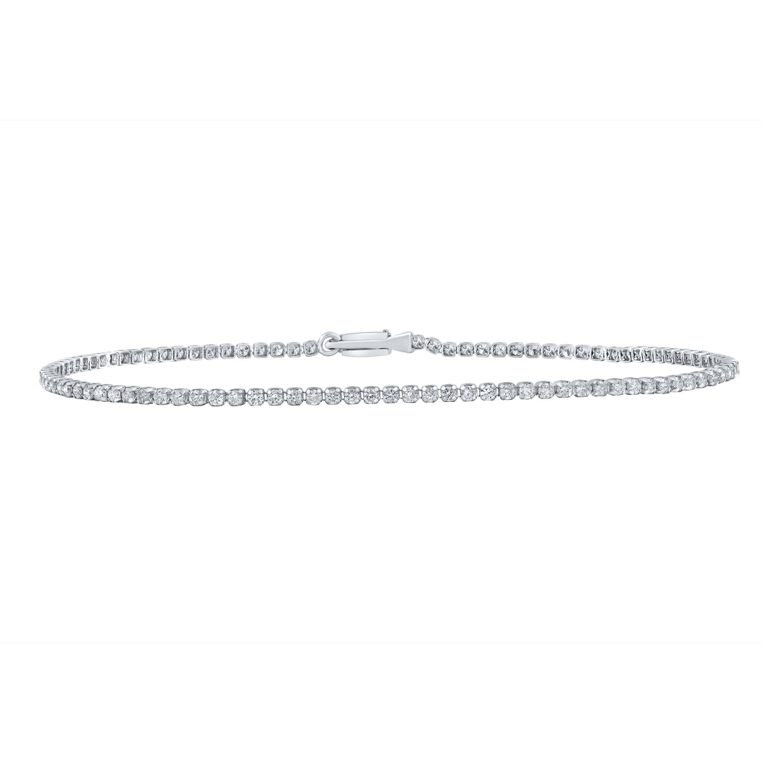 10kt White Gold Women's Diamond Tennis Bracelet 1-1/5 ctw