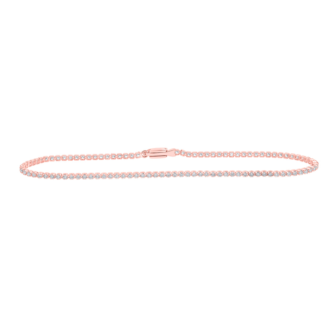 10kt Rose Gold Women's Diamond Tennis Bracelet 1-1/5 ctw